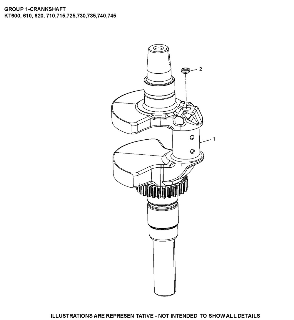 Kt740-3097 Crankshaft Diagram and Parts List for KT740-3097  Cub Cadet Lawn Tractor